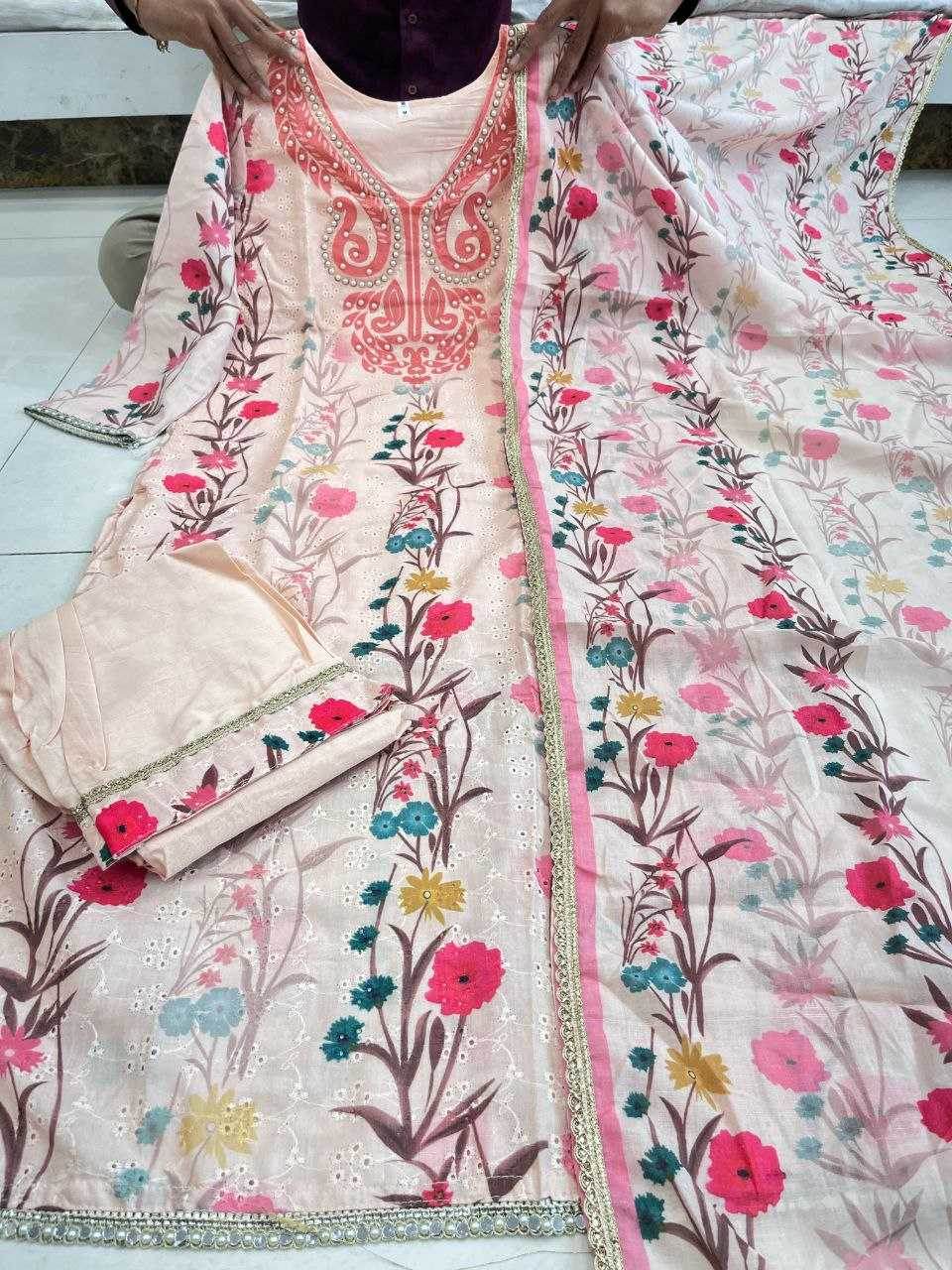 Chanderi Silk Suit - MYLUXURY LANE ENTERPRISE